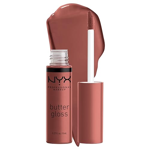 NYX PROFESSIONAL MAKEUP Butter Gloss - Non-Sticky Lip Gloss in Praline (Deep Nude), 0.27 Fl Oz