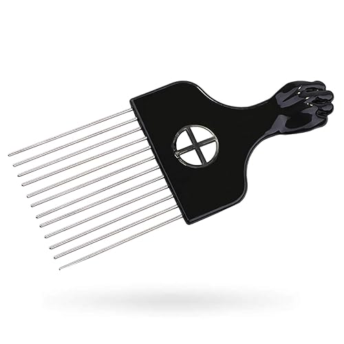 LEADUWAY Black Metal Hair Pick Comb for Wig & Braid Styling, 1 Count