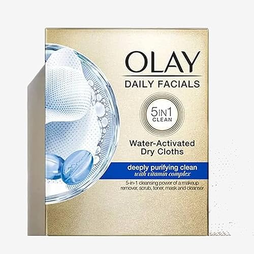 Olay 4-In-1 Water Activated Cleansing Face Cloths, 33 Count, Pack Of 12