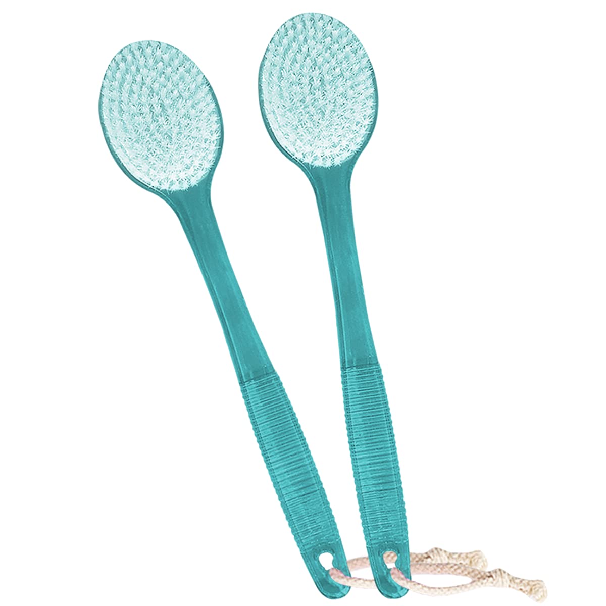 Amerwash Plus Back Brush, 14&quot; Long Handle, Medium Stiff Bristles, Exfoliating Scrubber - 2