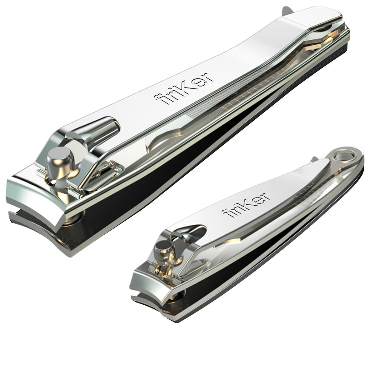 firiKer Stainless Steel Nail Clipper Set for Men & Women - 2 Piece with Nail File, Silver