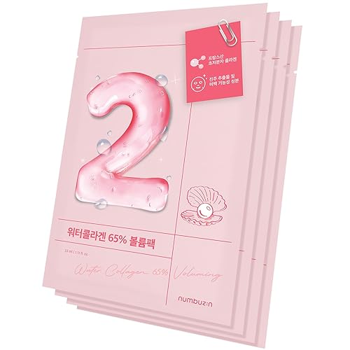 Numbuzin No.2 Water Collagen Sheet Mask | 65% Collagen, Hydration, Firmness | 4 Sheets