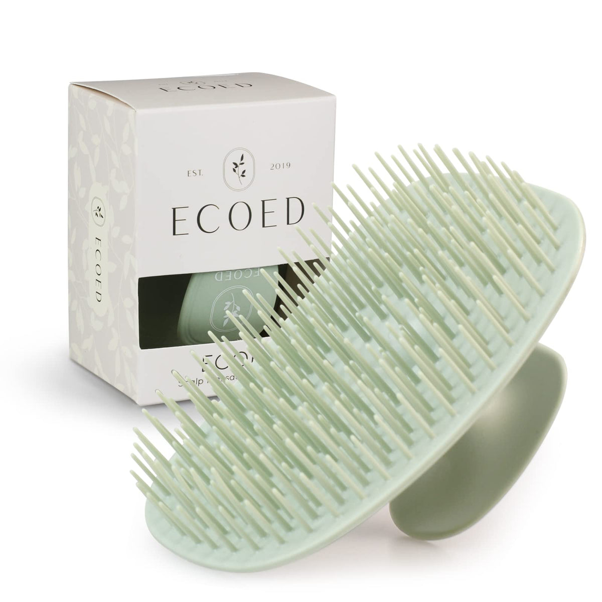 Ecoed Scalp Massager Shampoo Brush - Dandruff Removal & Scalp Care For Short Medium Hair, Green