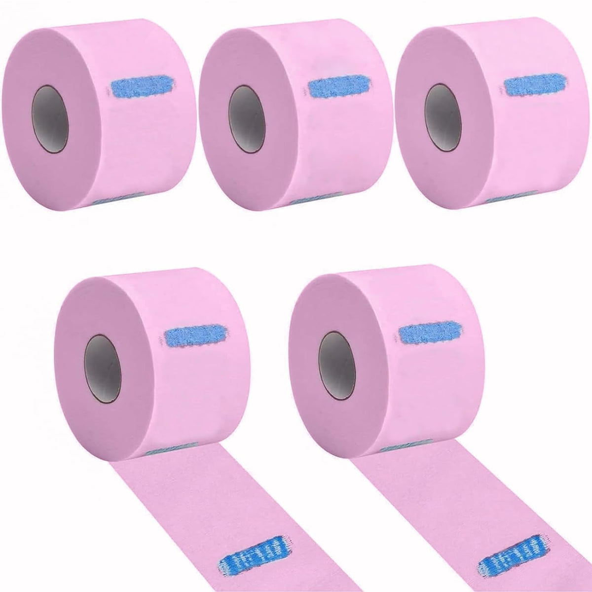 Adorila Pink Barber Neck Strips - 500 Disposable Flexible Water-Resistant Paper Rolls