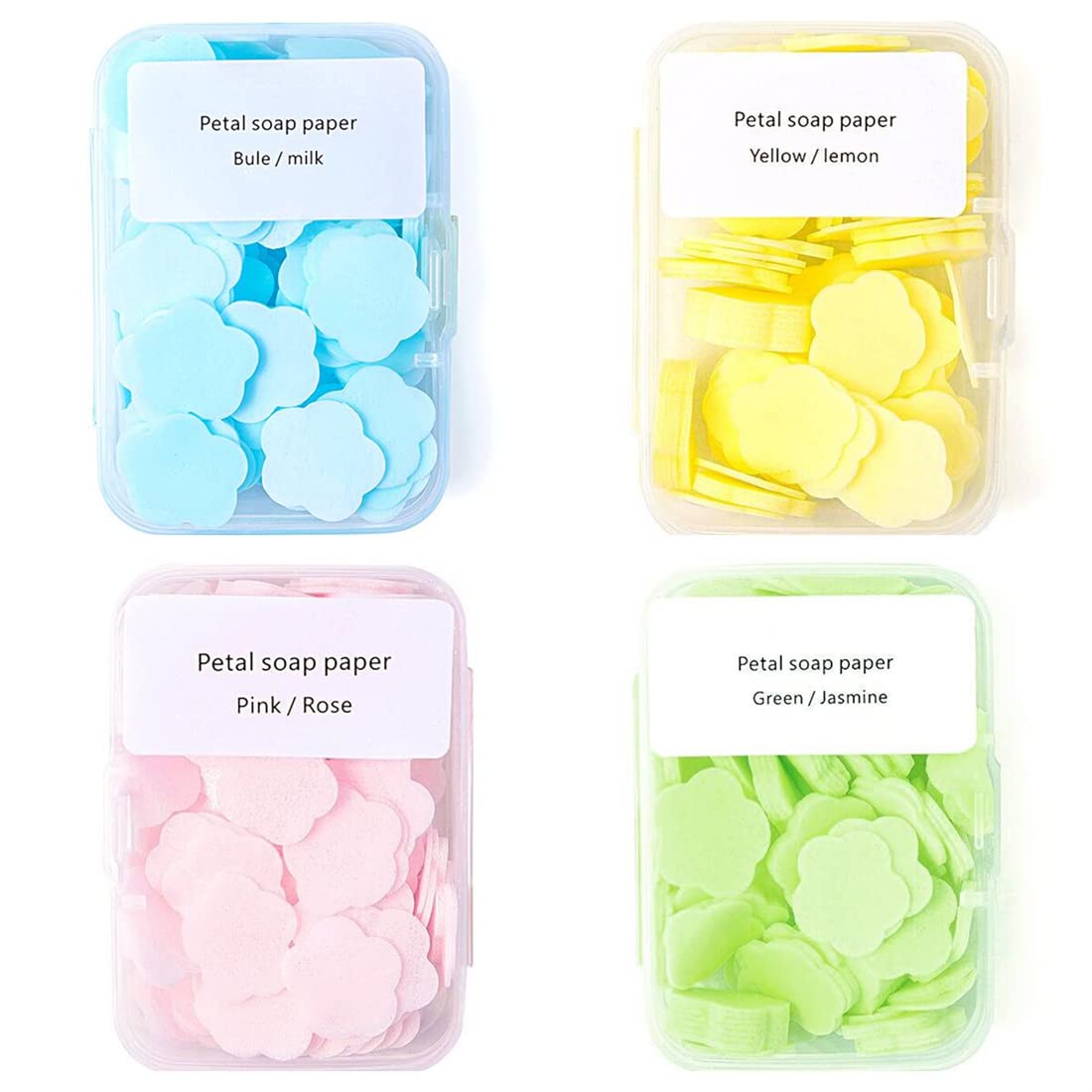 Zhu In Sy Mini Fresh Portable Hand Wash Sheets - 4 Scented Disposable Soap Boxes, 400 Sheets