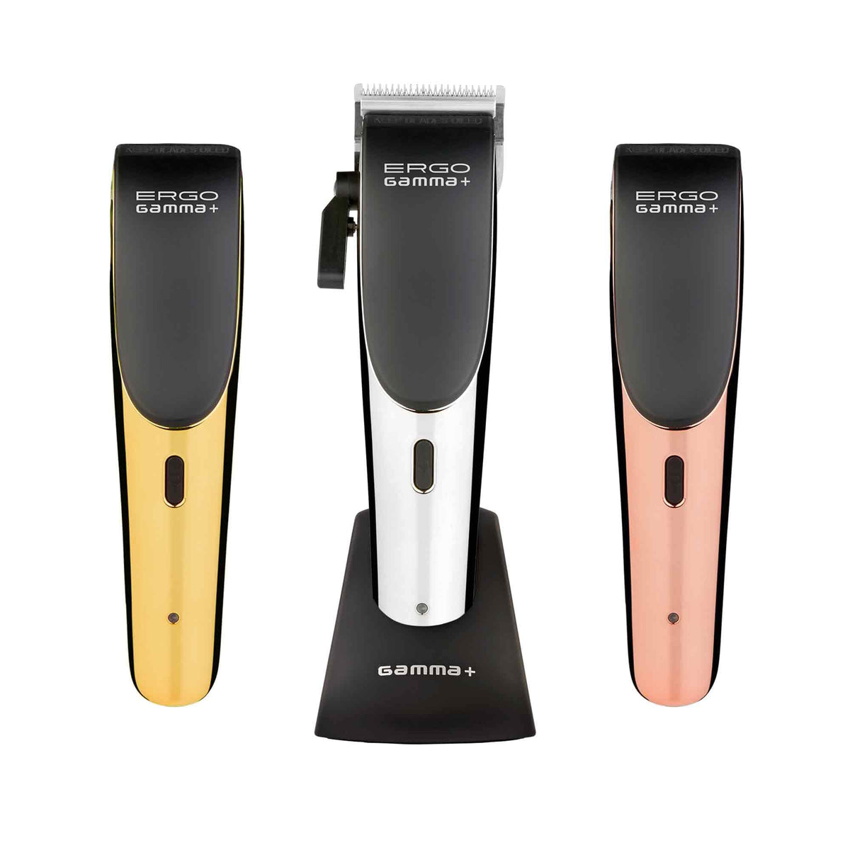 Gamma+ Ergo Professional Magnetic Motor Clipper With Customizable Lids - Chrome, Rose Gold, Gold