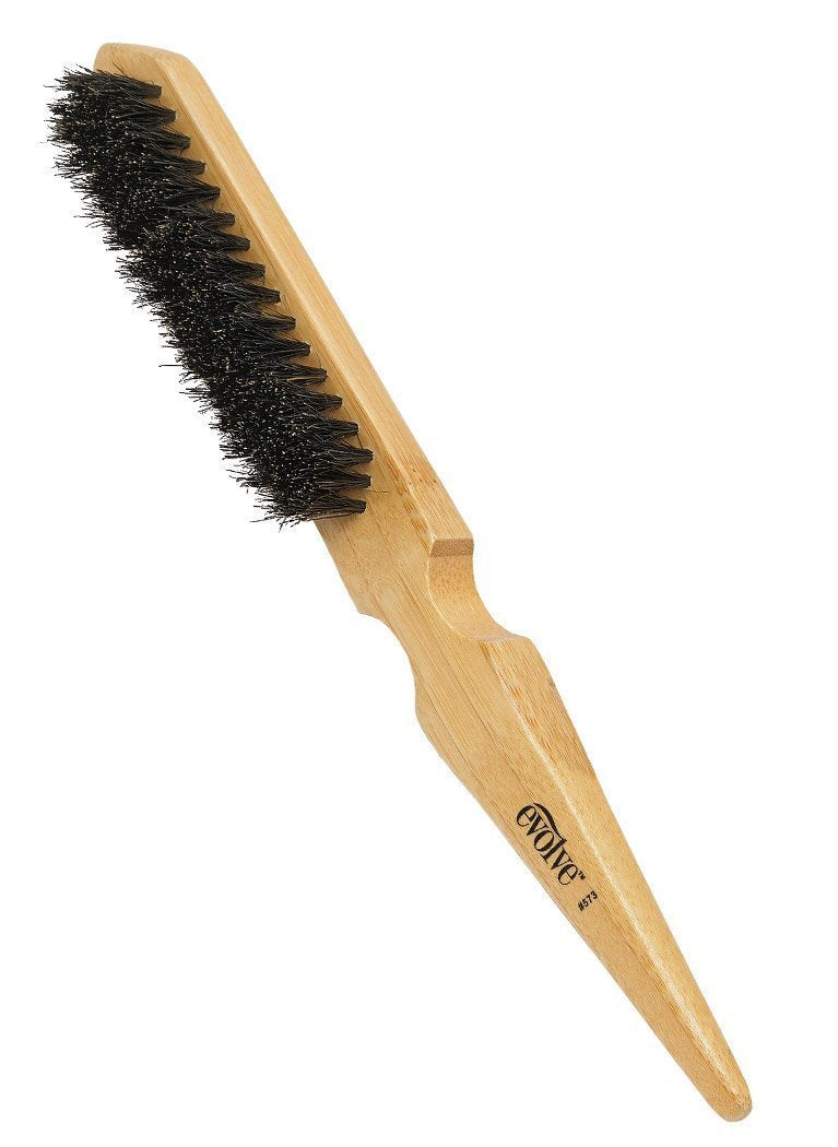 Evolve Perfect Edge Brush - Boar Bristle, Black & Brown, 1 Count, Styling Tool