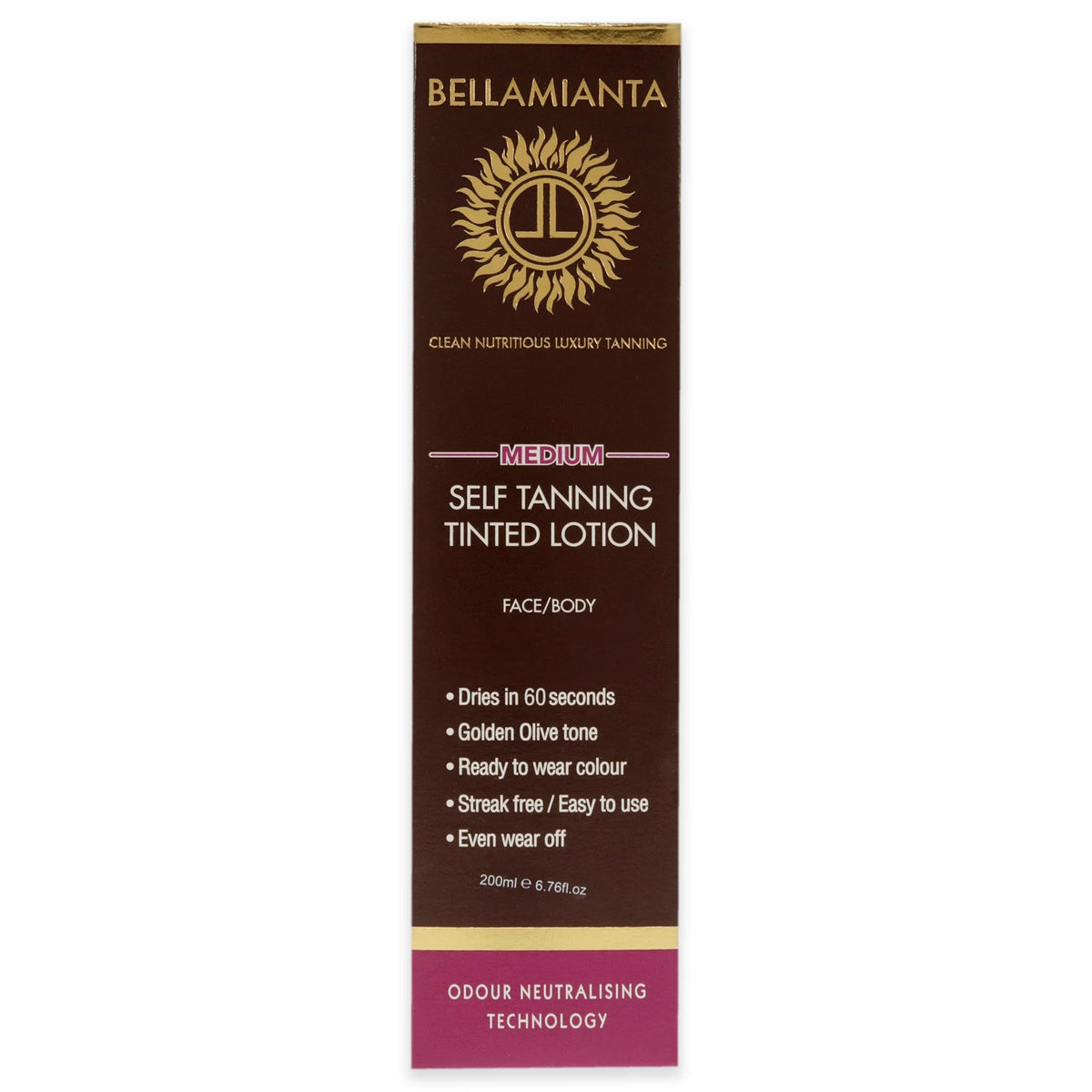 Bellamianta Medium Self Tanning Tinted Lotion - 6.76 oz | Instant Radiance & Glow