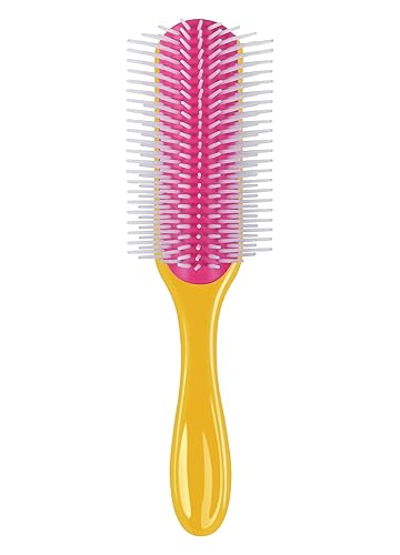 Enjoy Holiday 1981 Yellow 9 Row Hair Brush - Detangling Tool for Curly, Thick Wet/Dry Hair