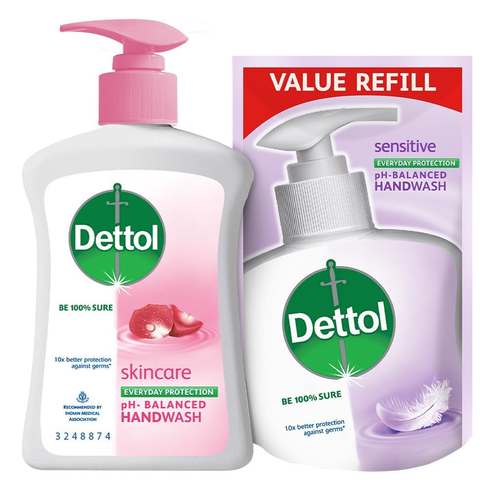 Dettol Skinkare 200Ml + Free Liquid Handwash, Pack Of 2, Skin Care Essential