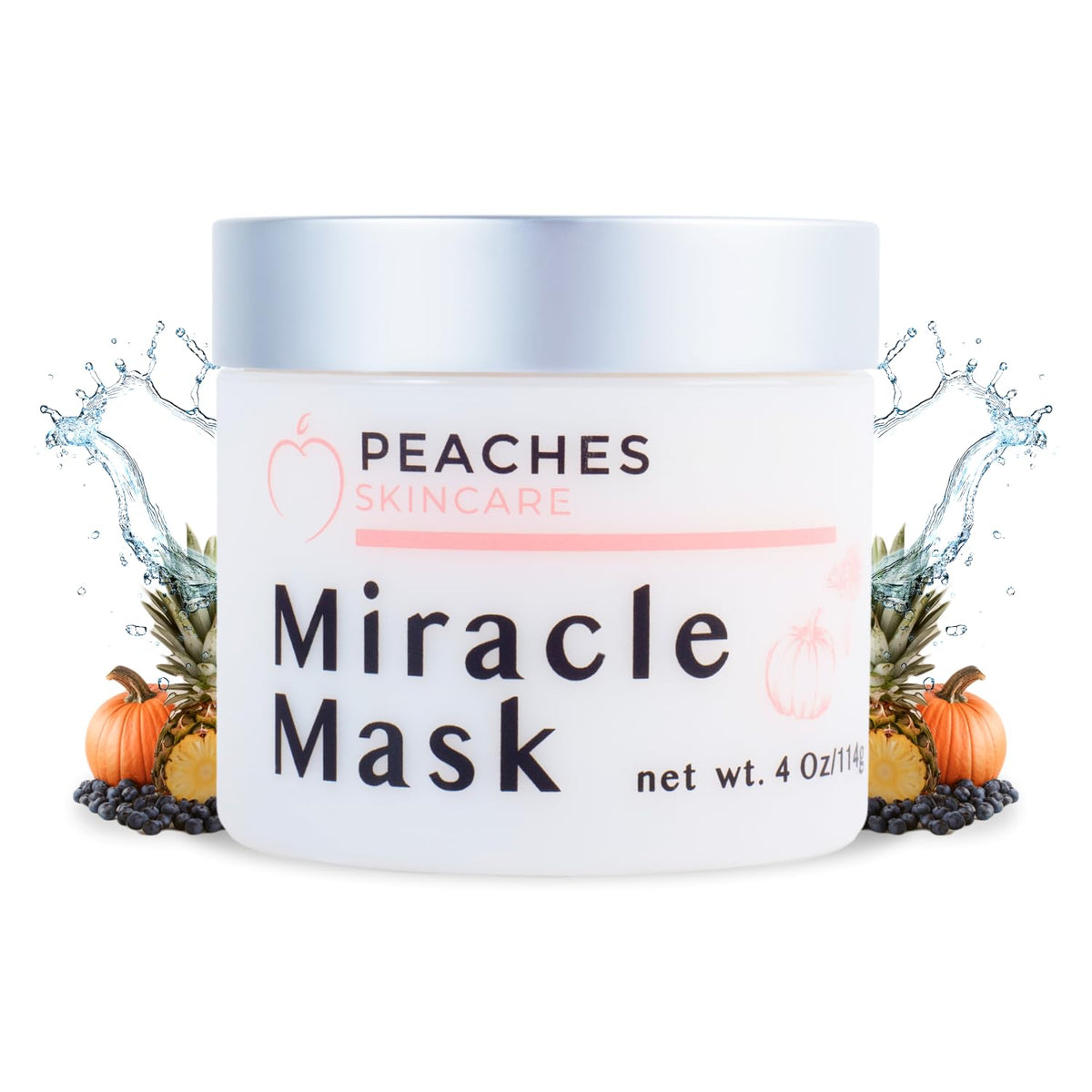 Peaches Skin Care Miracle Skin Facial Mask - Hydrating Face Mask With Beeswax & Avocado Oil 1.7 Oz