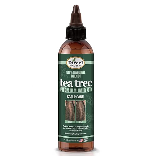 Difeel Tea Tree Oil Hair Oil - 99% Natural Scalp Care, 8 Fl Oz, Premium Treatment