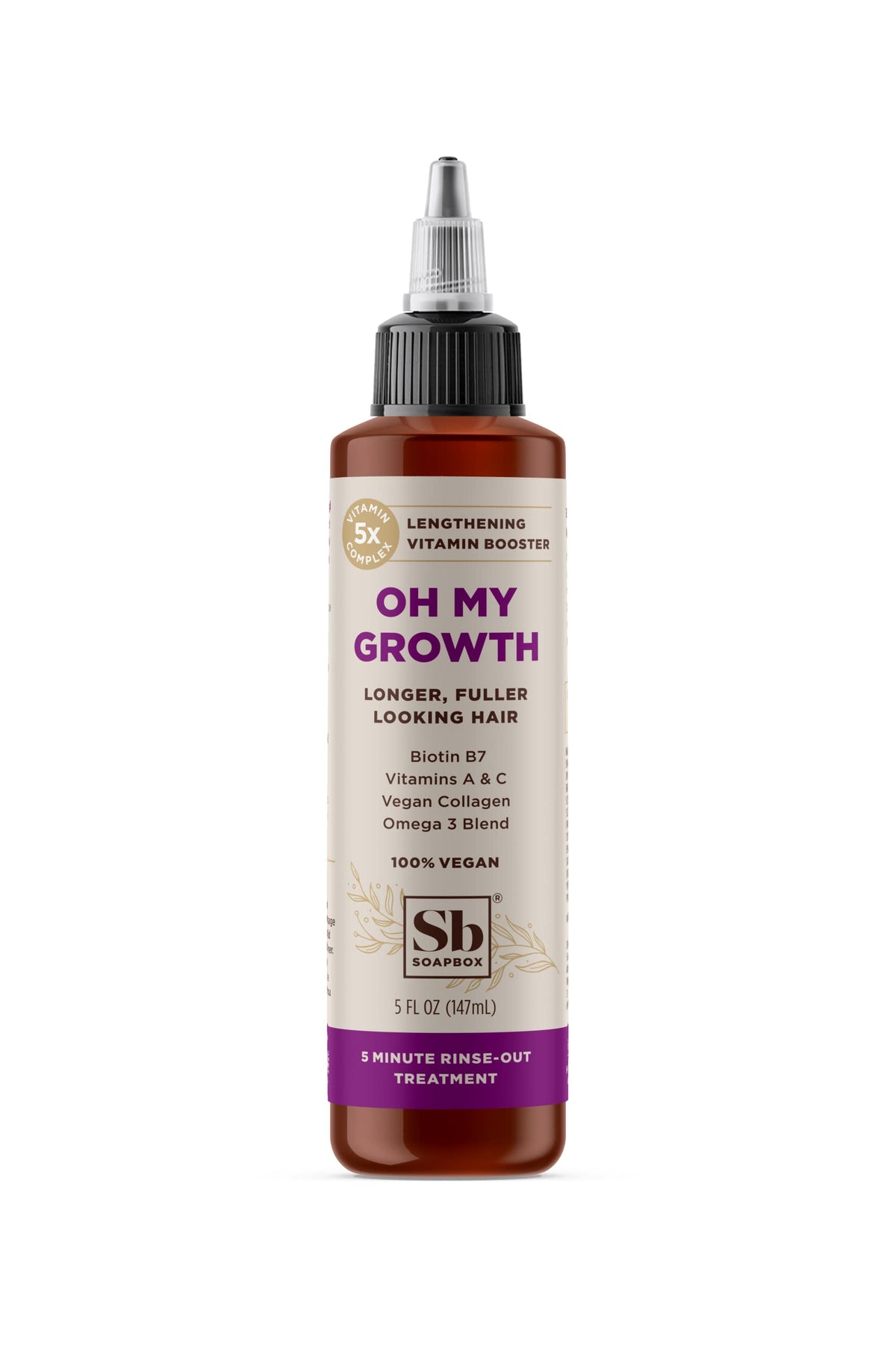 Soapbox Hair Growth Treatment With Biotin & Collagen, 5Oz - Vegan, Cruelty-Free, All Hair Types