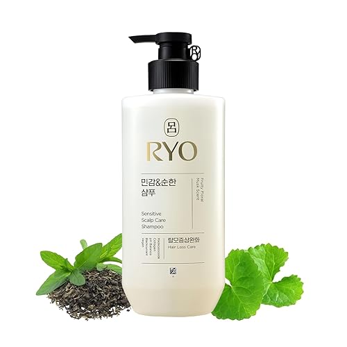 Ryo Sensitive Scalp Care Shampoo With Ginseng & Caffeine For Hair Loss Relief, 16.2 Fl Oz