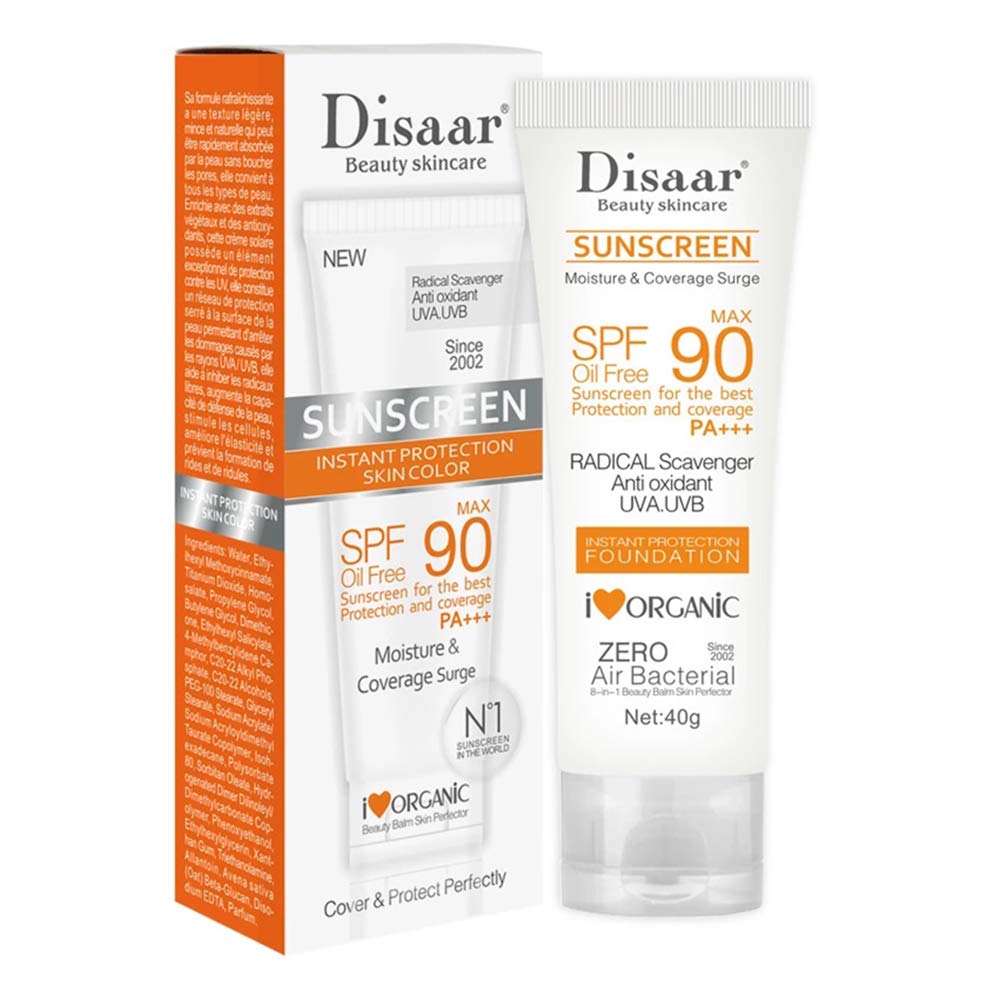 Disaar Beauty Spf 90 Sunscreen - Uva Uvb Protection, Oil Free, Moisturizing Foundation, 40G