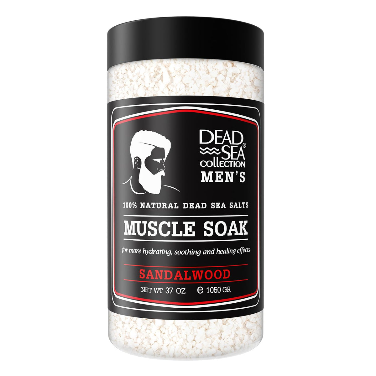 Dead Sea Collection Bath Salts For Men - Sandalwood Muscle Recovery Soak, 37 Oz