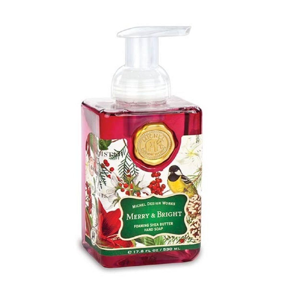 Michel Design Works Merry & Bright Foaming Hand Soap, 17.8 Fl Oz, Gold Packaging