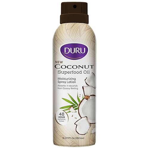 Duru Coconut Moisturizing Spray Lotion - 48 Hour Hydration, 5Oz Coconut Oil Body Moisturizer