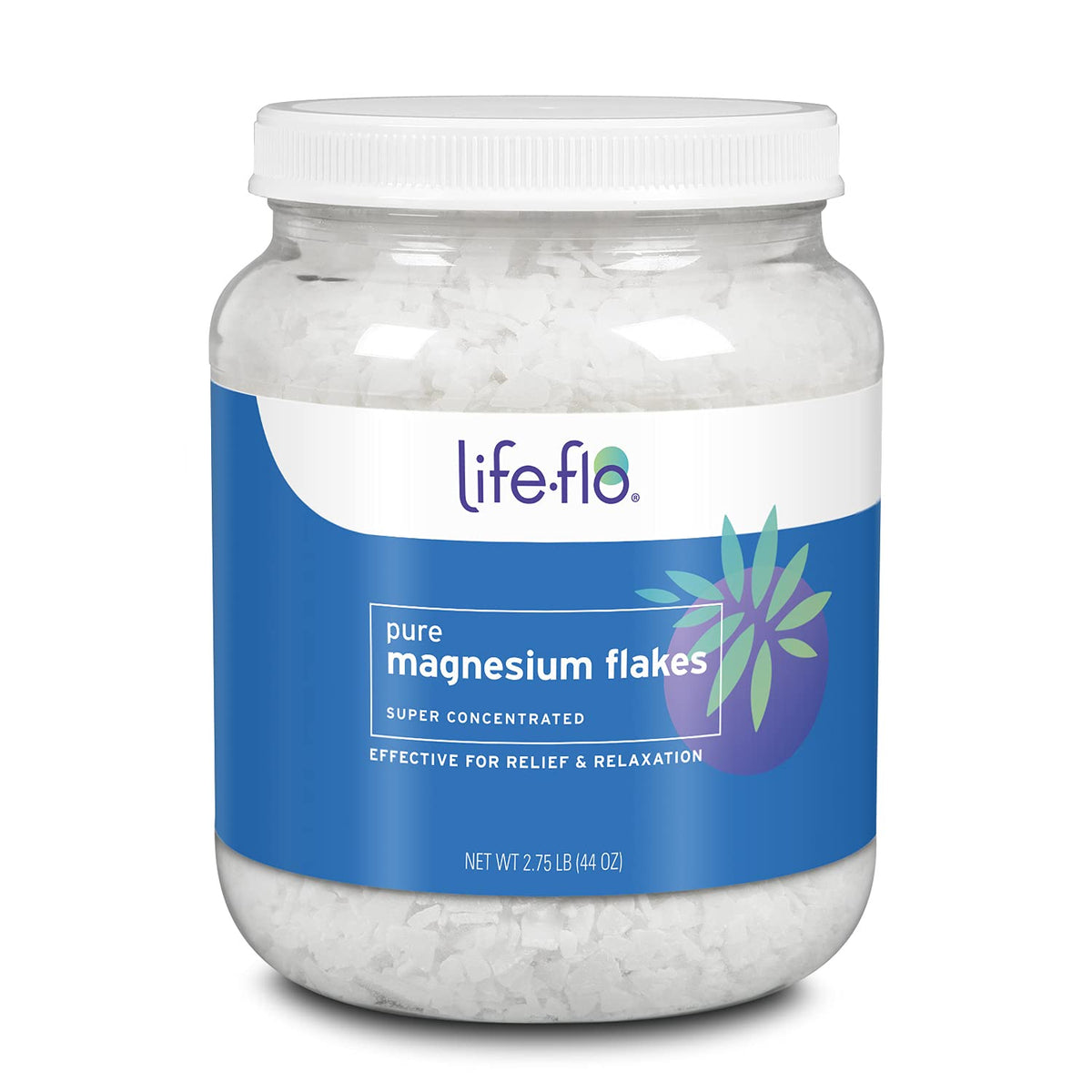 Life-Flo Pure Magnesium Bath Flakes - Unscented Epsom Salt Alternative, 44Oz, Relaxing Foot Soak