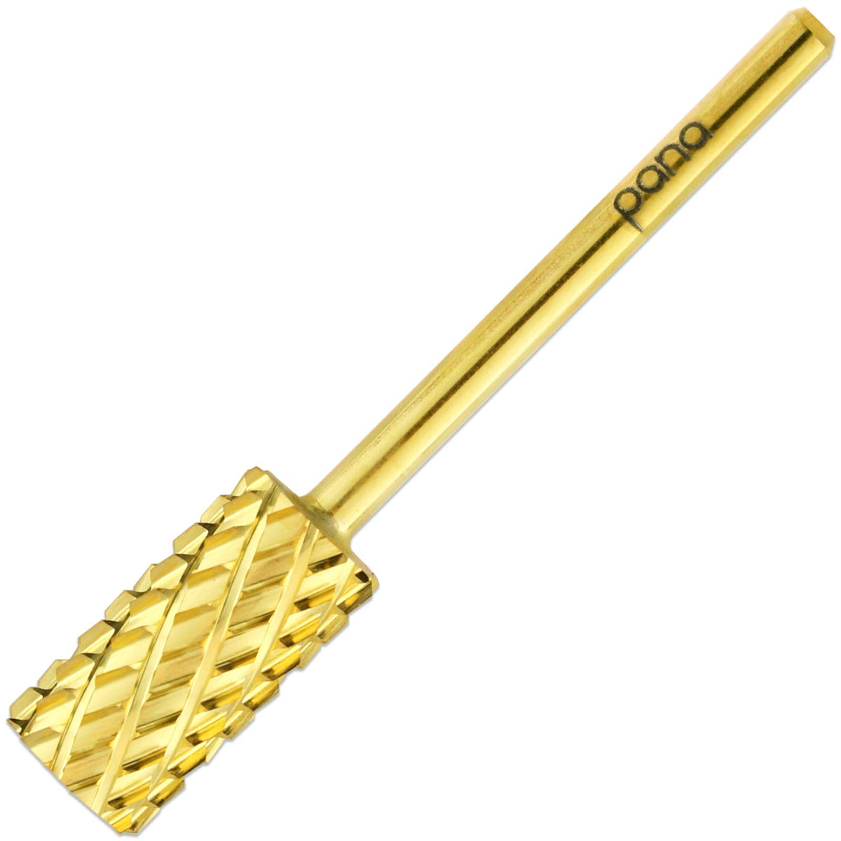 Pana Gold Large Barrel 3/32&quot; Acrylic & Hard Gel Nail Drill Bit - 4X Coarse Grit For Manicure