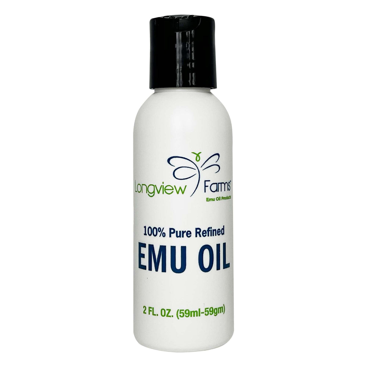 Longview Farms 100% Pure Emu Oil - Hair & Body Oil For Healing, Pain Relief & Hair Growth - 2 Fl Oz