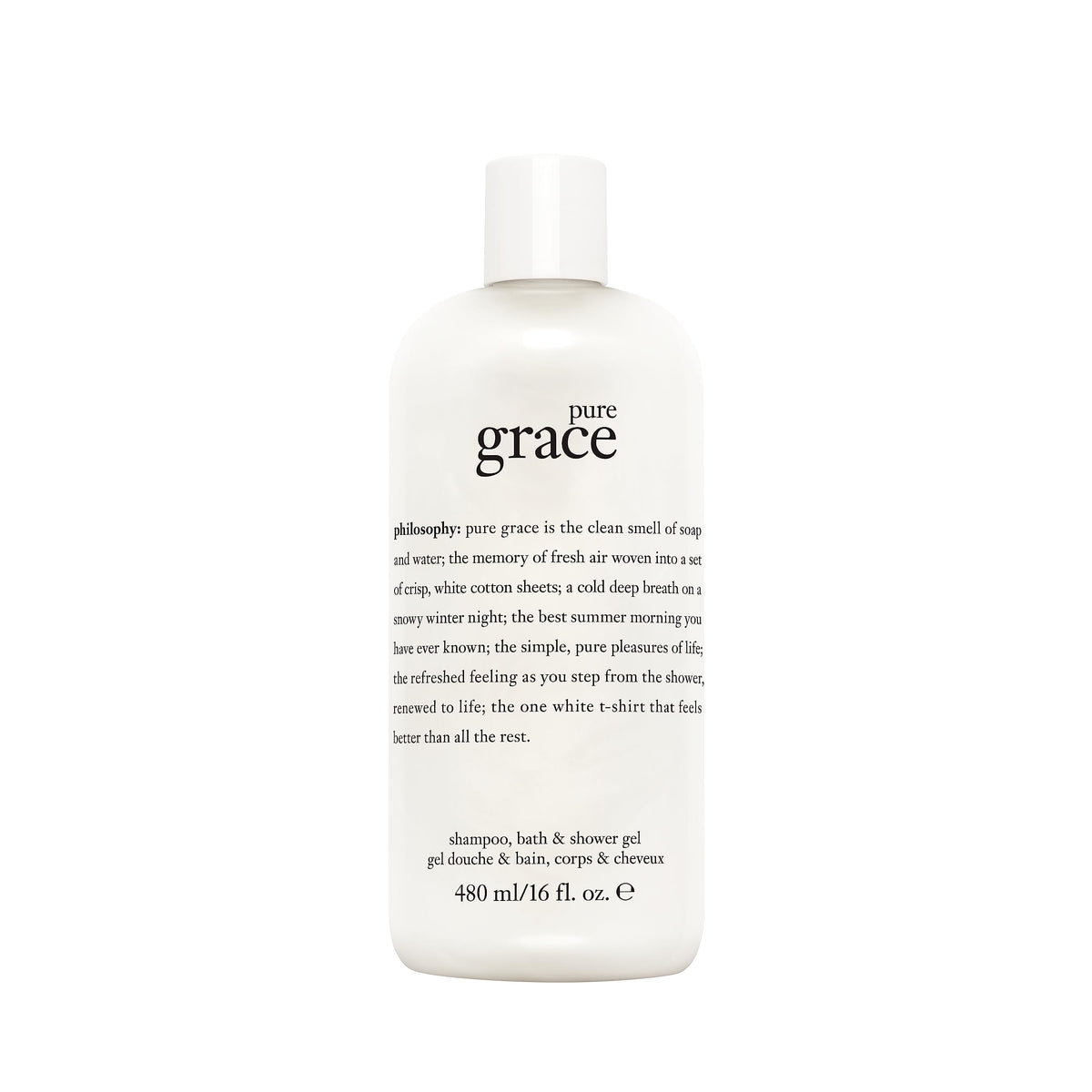 Philosophy Pure Grace Shampoo Shower Gel & Bubble Bath, 16 Oz - Luxurious Cleanse & Refresh