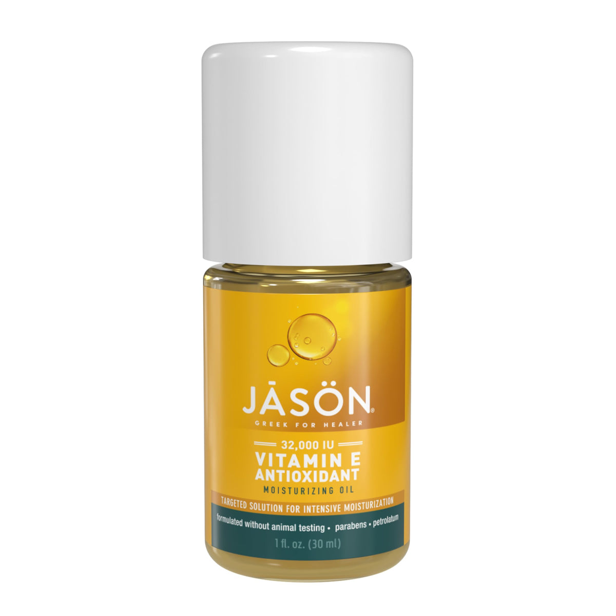 Jason Vitamin E Moisturizing Oil 32,000 Iu - Skin Hydration, 1 Fl Oz, White Gold