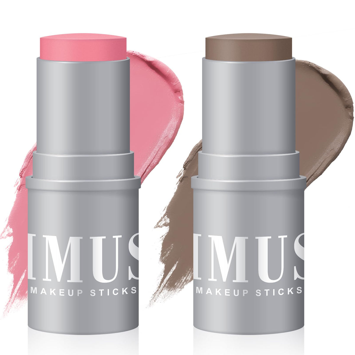 Kimuse Cream Contour Stick Duo - High Pigment Blush & Bronzer, Long Lasting Vegan Makeup