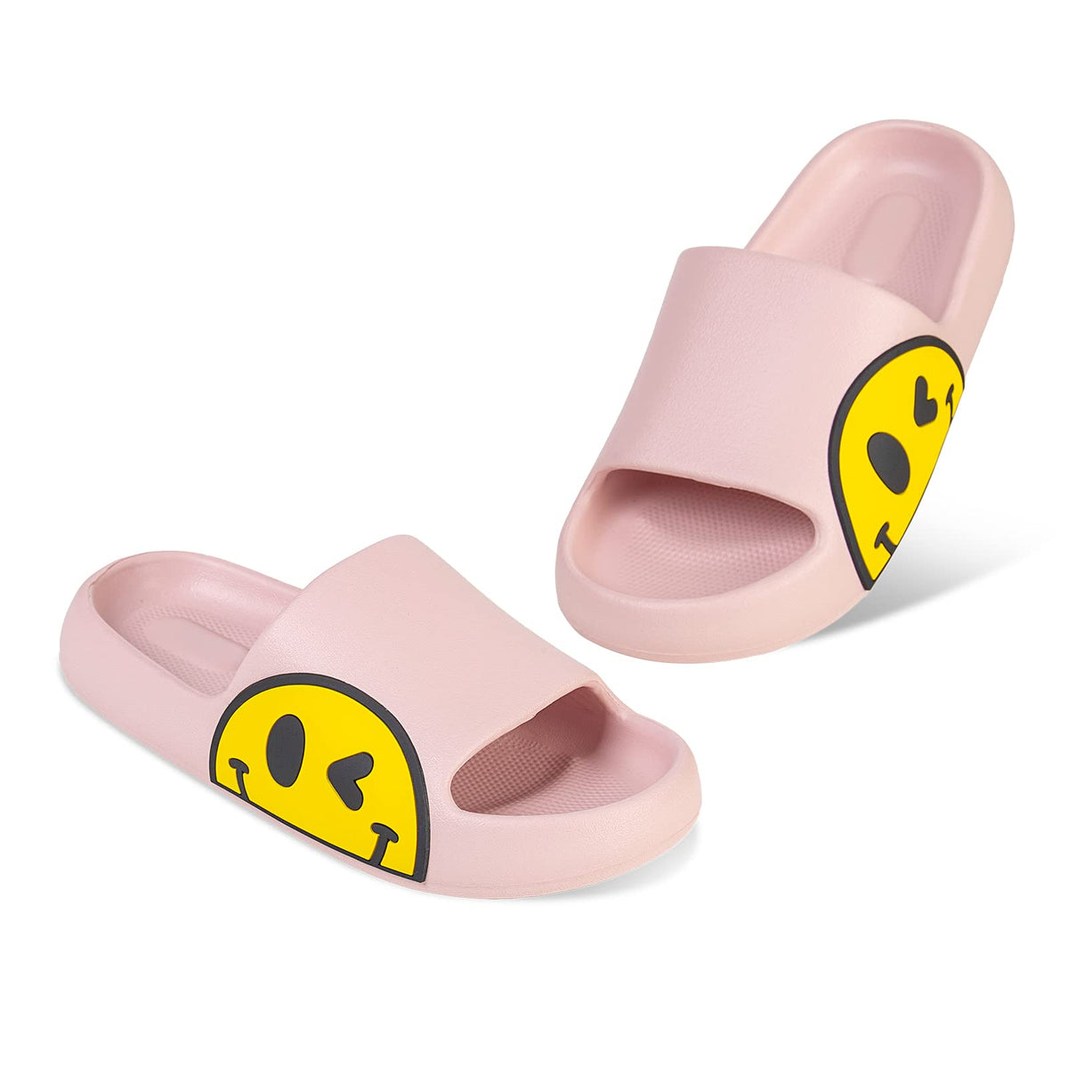 Uonesone Pink Pillow Slides, Unisex Non-Slip Quick Dry Shower Sandals For Indoor/Outdoor Use