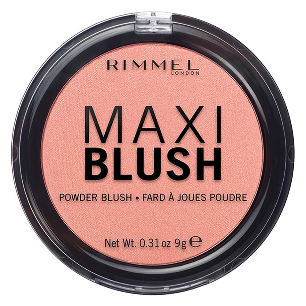 Rimmel London Maxi Blush Powder - 001 Third Base, Lightweight & Highly Pigmented, 0.31Oz