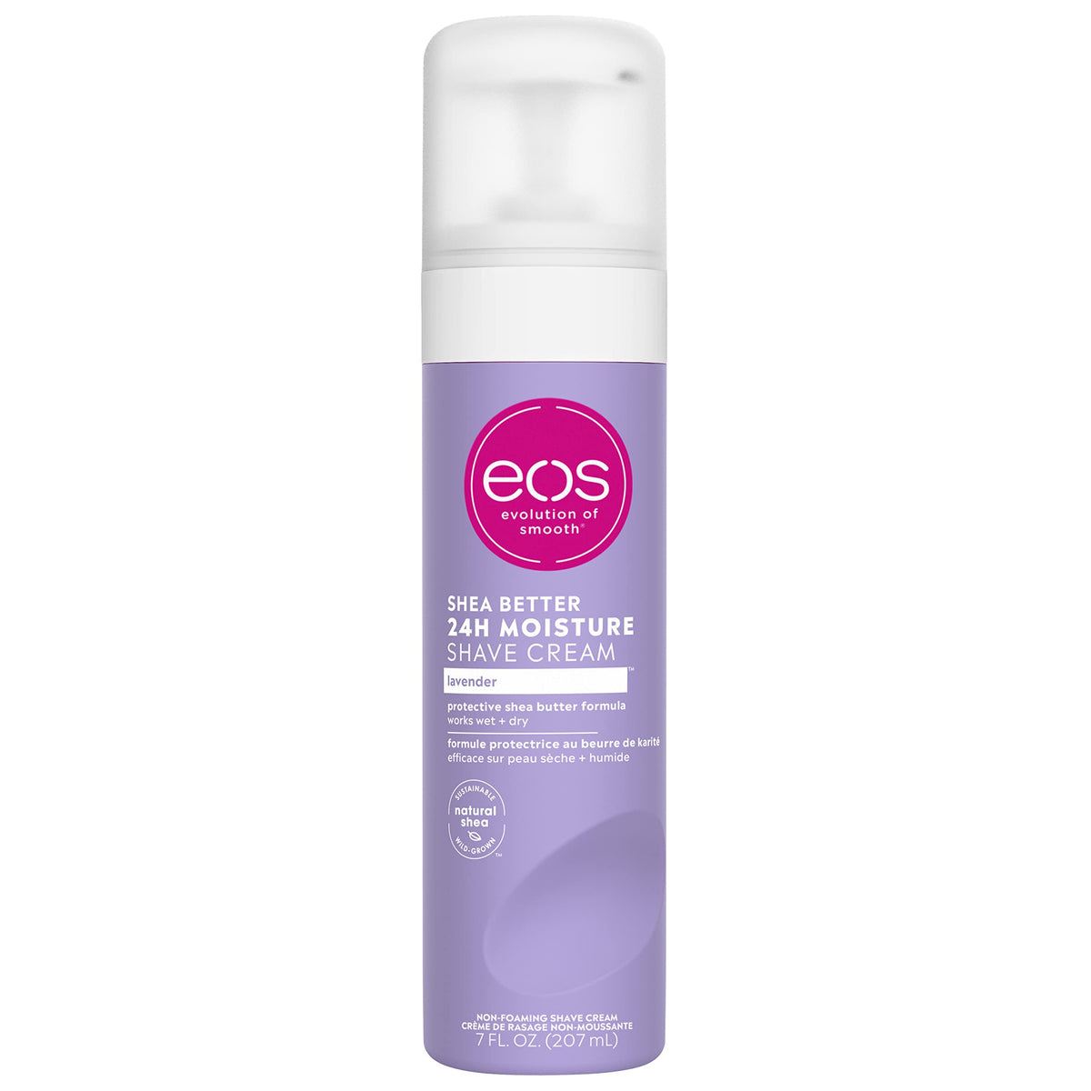 Eos Lavender Shea Better Shaving Cream, 7 Fl Oz - Women'S Skin Care & In-Shower Lotion