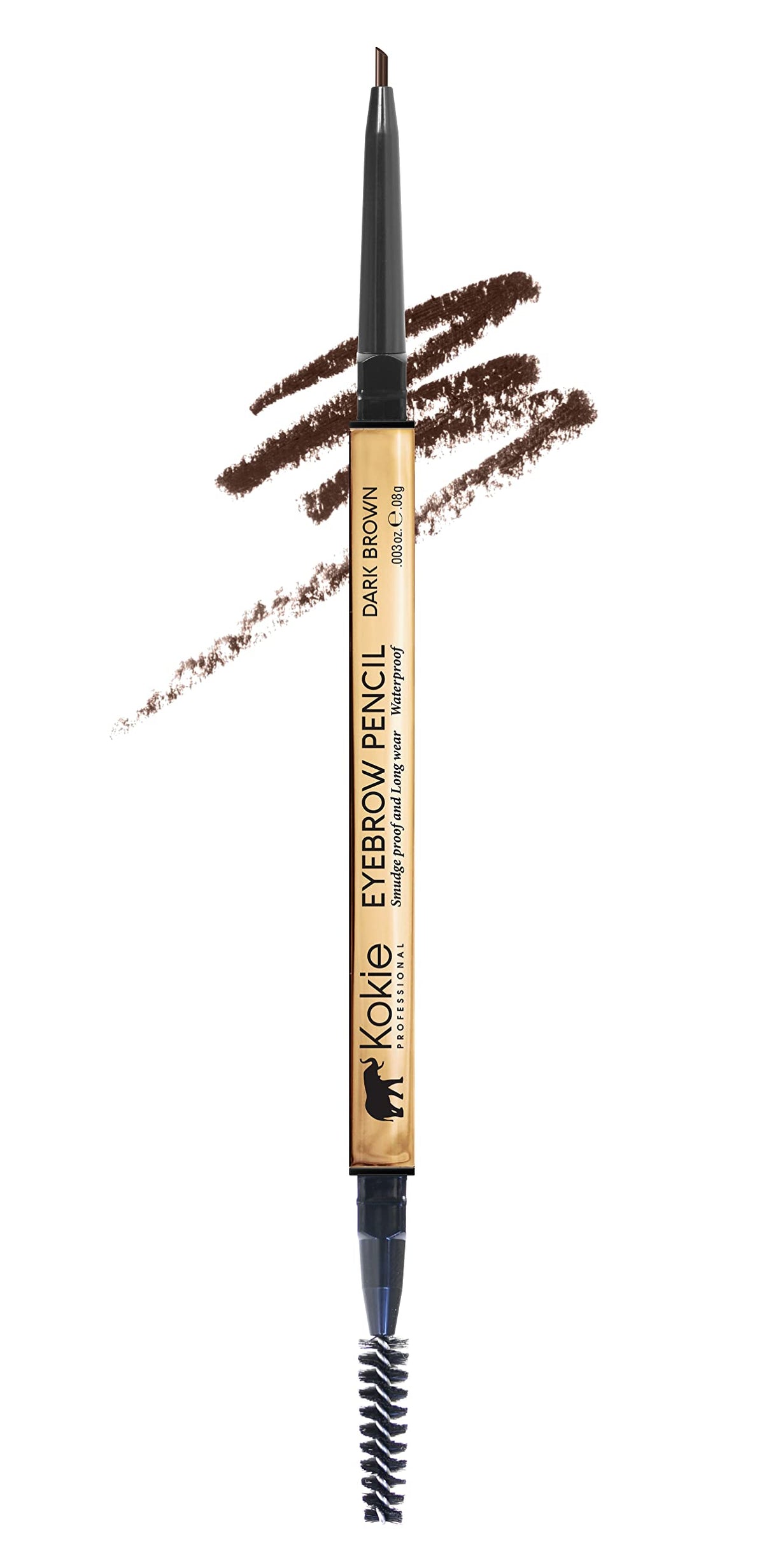 Kokie Micro-Fine Eyebrow Pencil - Dark Brown GB264, 1 Count, Precise Application