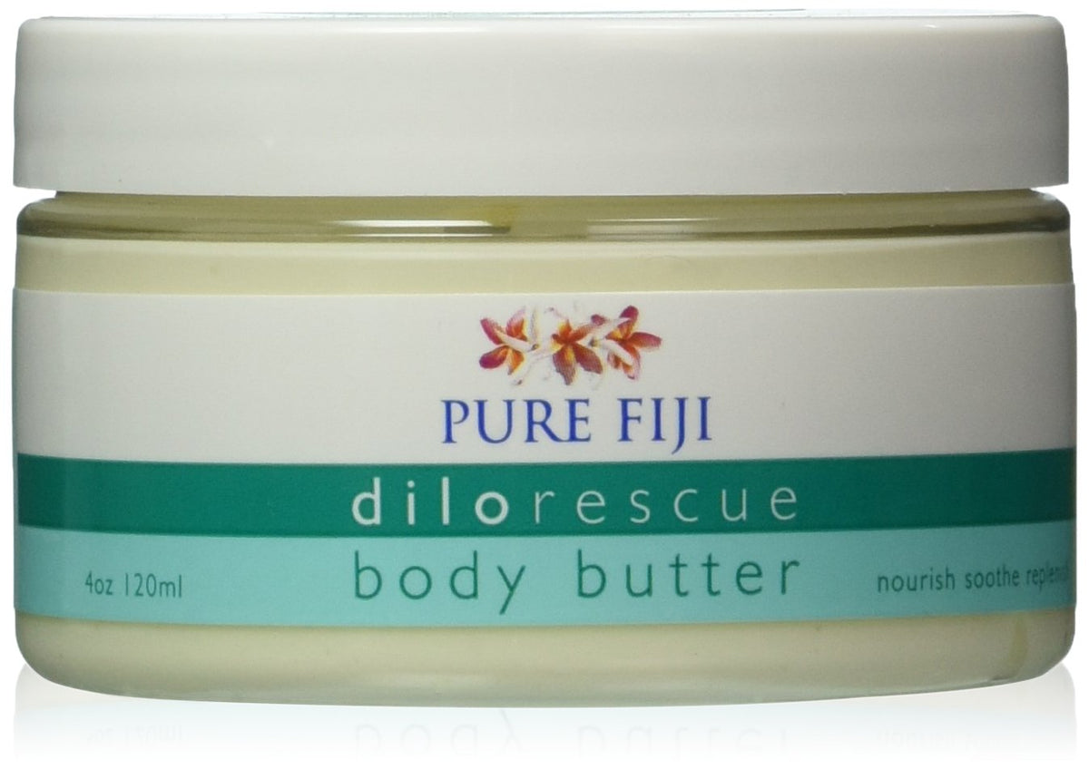 Pure Fiji Dilo Rescue Body Butter, 4 Oz - Deep Moisturizing Skin Care, Nourishing & Hydrating