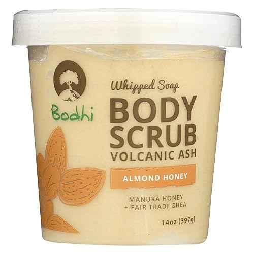 Bodhi Almond Honey Volcanic Ash Whipped Soap Scrub - 14 Oz Handmade Body Care