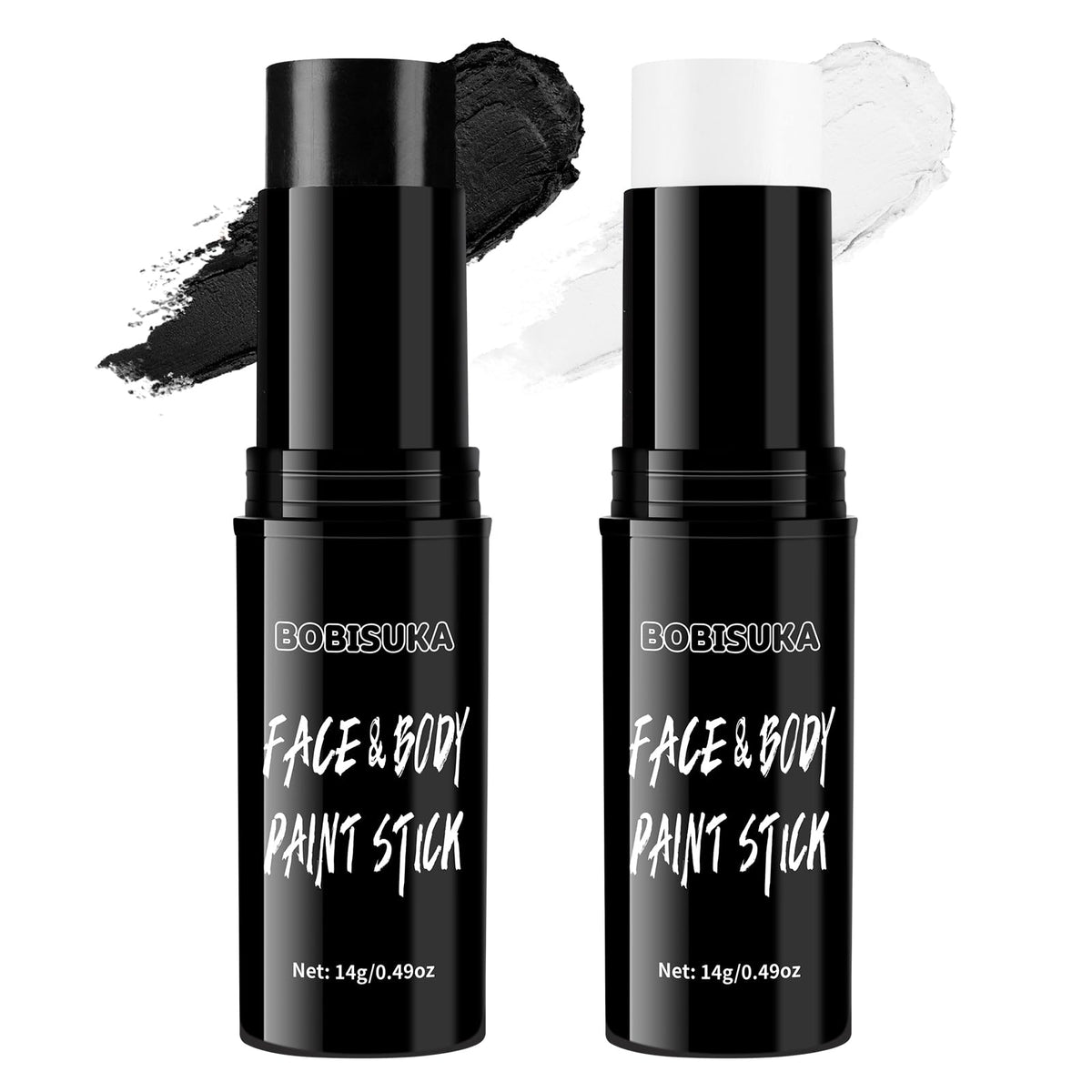 Bobisuka Black & White Face Paint Stick For Sports, Halloween, Cosplay & Makeup