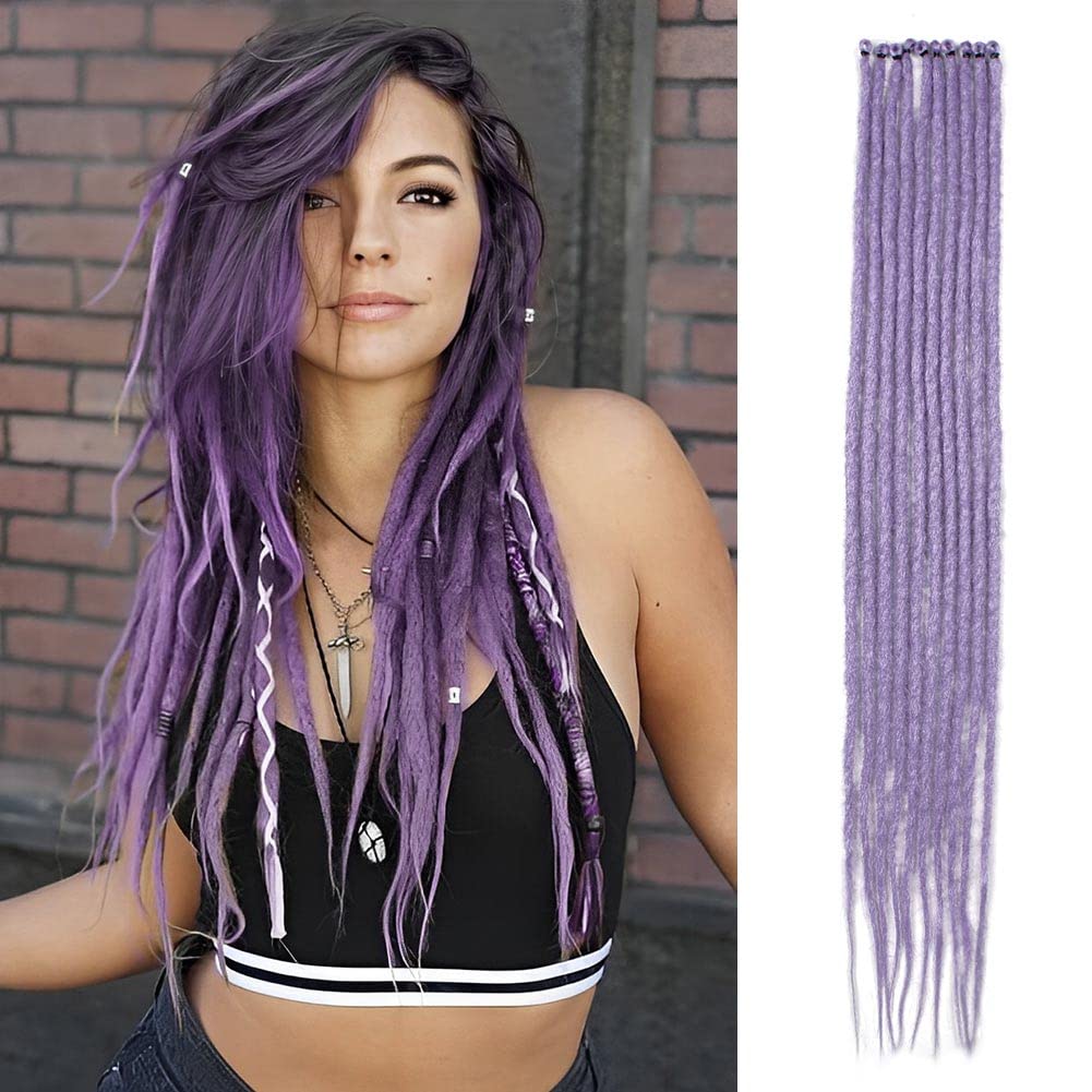 Kraler Lavender 22&quot; Synthetic Dreadlocks Extensions - 10 Strands Crochet Braided Hair