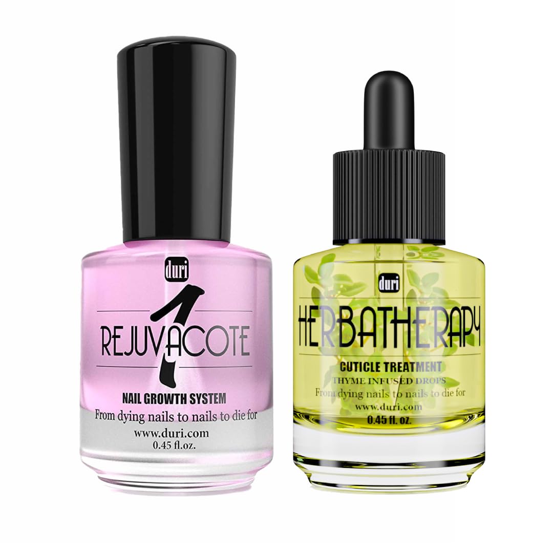 Duri Rejuvacote Nail Growth Base & Top Coat With Cuticle Treatment Drops - 4 Fl Oz Clear