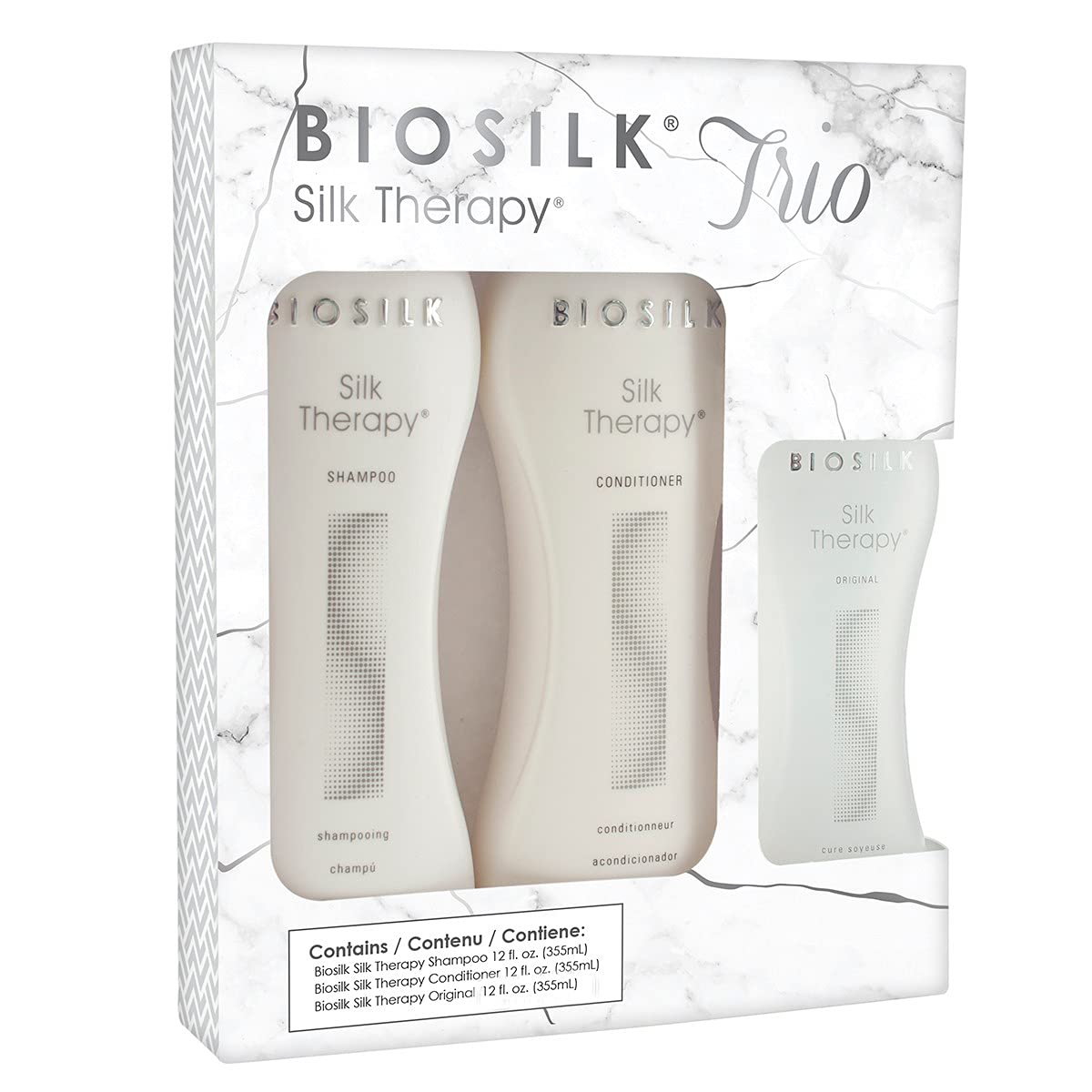 BioSilk Silk Therapy Trio Kit - Shampoo, Conditioner & Treatment, 36 fl oz - Pink