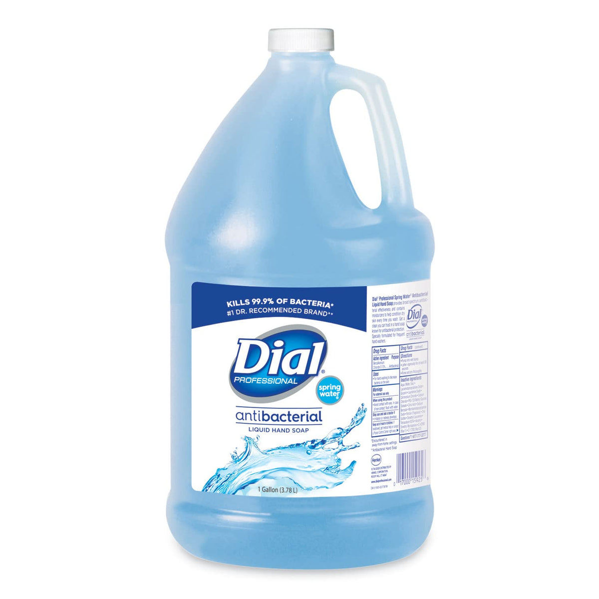 Dial Antibacterial Liquid Hand Soap, Spring Water Scent, 1 Gallon - 128 Fl Oz