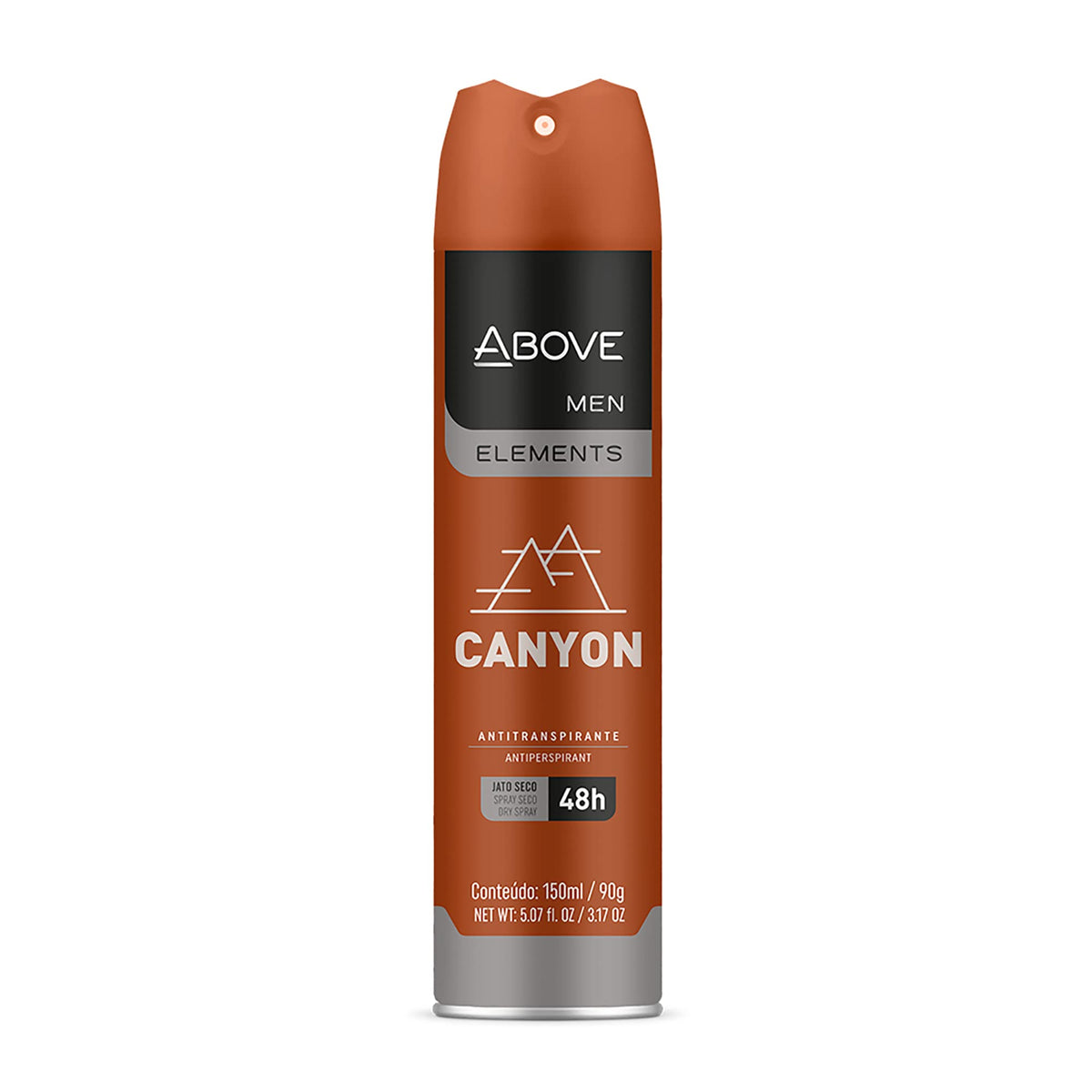 Above Canyon Antiperspirant Deodorant For Men, 48 Hours, Dry Spray, 3.17 Oz, Stain