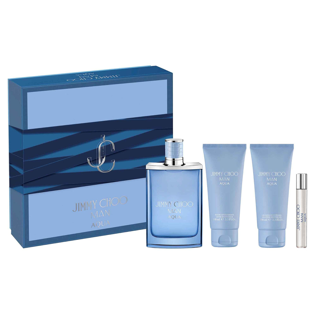 Jimmy Choo Man Aqua Edt 4 Piece Set - Long Lasting Fragrance With Grapefruit & Geranium