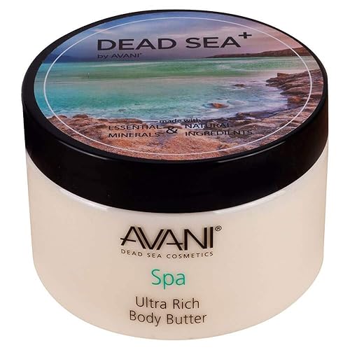 Avani Ultra Rich Body Butter - Natural Exfoliating Moisturizer With Dead Sea Salt & Aloe Vera, 9.3 Oz