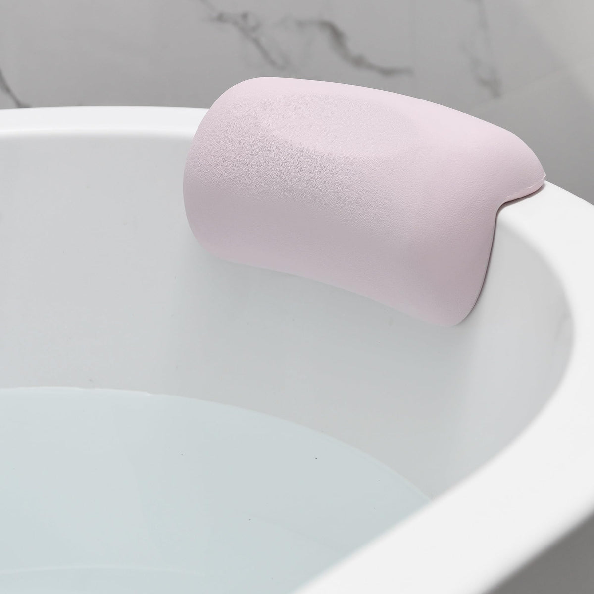 Guluto Waterproof Bath Pillow For Head And Neck - Non-Slip Suction Cups - Pink Spa Accessory