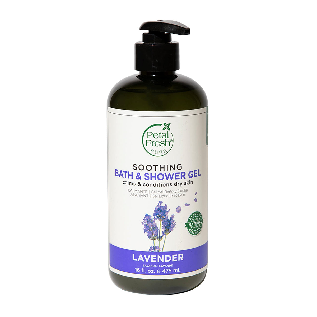 Petal Fresh Lavender Bath & Shower Gel, Vegan, Cruelty-Free, 16 Fl Oz - Soothing Nourishment