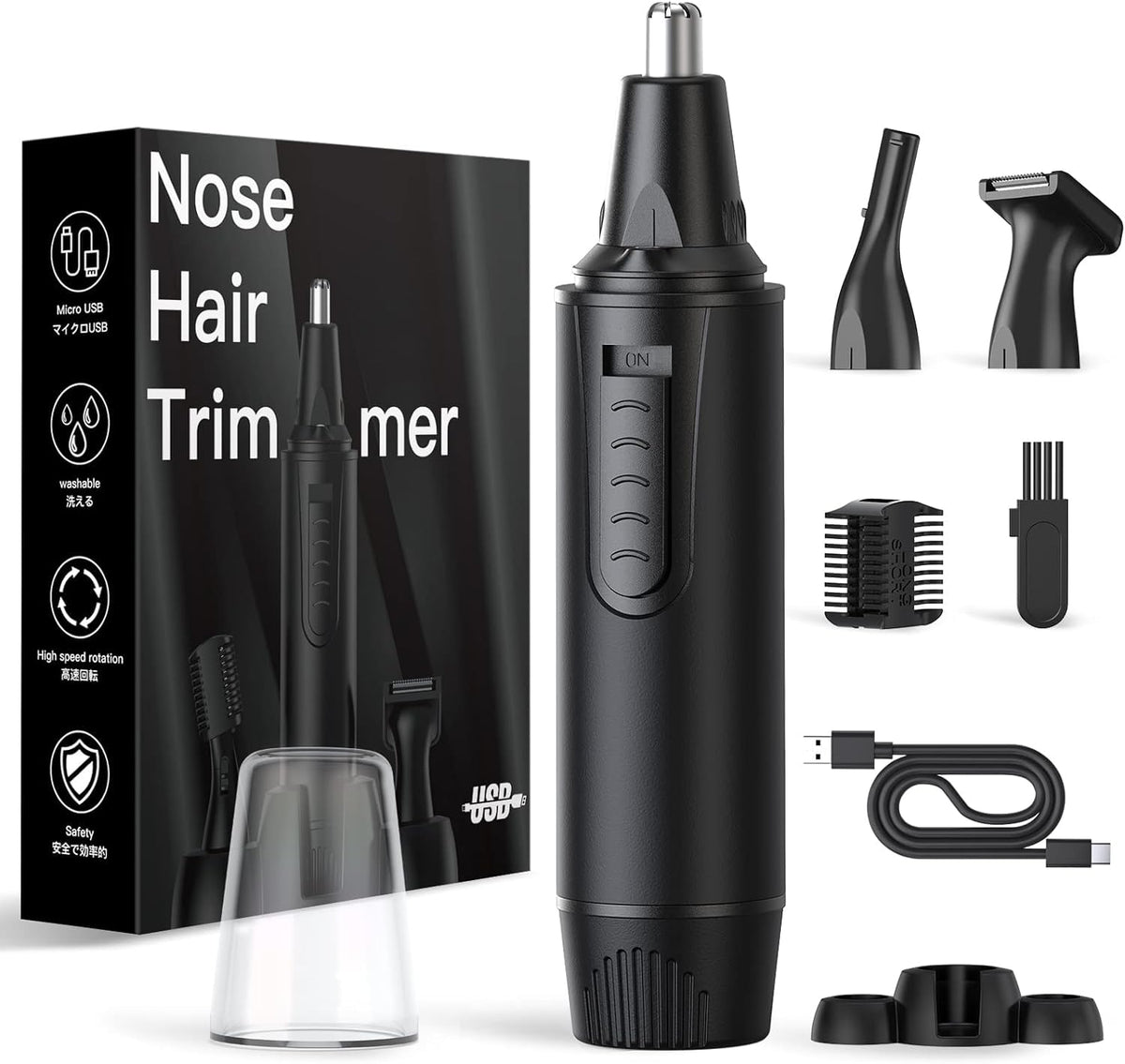 Xoomrscp Rechargeable Ear & Nose Hair Trimmer - Painless, Waterproof, Stainless Steel Blades