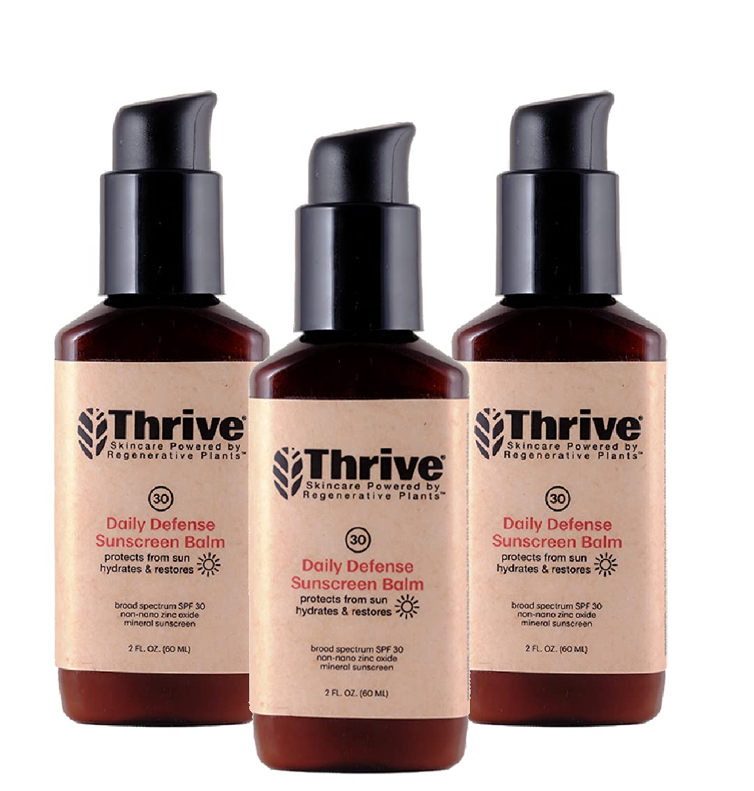 Thrive Natural Care Spf 30 Mineral Face Sunscreen, 2Oz, Vegan, Broad-Spectrum, Pack Of 3