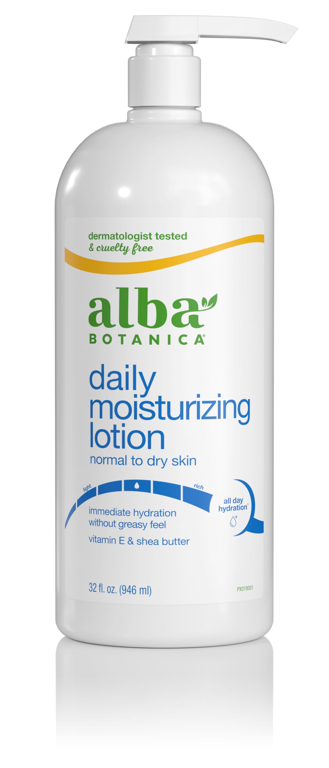 Alba Botanica Daily Moisturizing Body Lotion, 32 Oz, For Normal To Dry Skin, With Vitamin E & Shea Butter