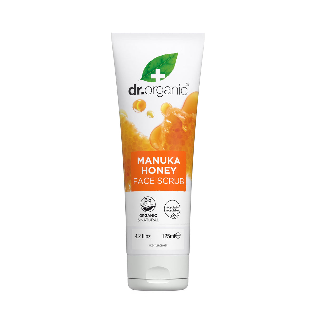 Dr. Organic Manuka Honey Face Scrub - Deep Cleansing & Exfoliating For Dry Skin, 125 Ml