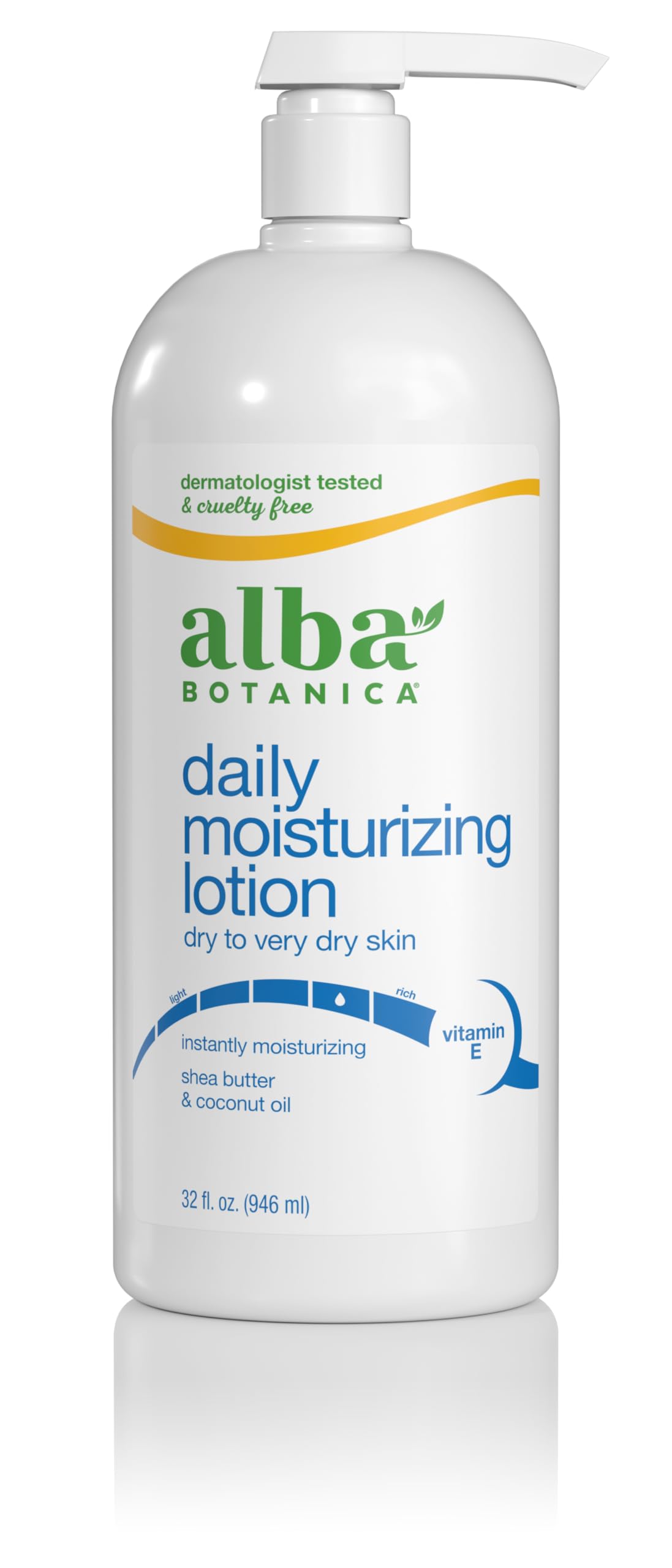 Alba Botanica Coconut Rescue Daily Moisturizing Lotion, 32 Oz, For Dry To Very Dry Skin