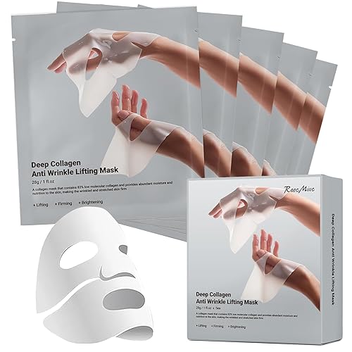 Onmylovin Deep Collagen Face Mask - Korean Hydrogel, Anti-Wrinkle, Firming, 5 Pack